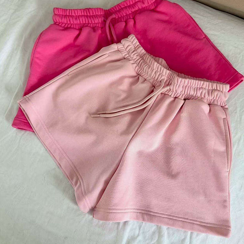 Loose-Fit Terry Women’s Running Shorts with Drawstring Waist