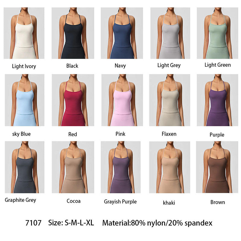 Custom Women’s Running Tank Top – 230g Seamless Strappy OEM