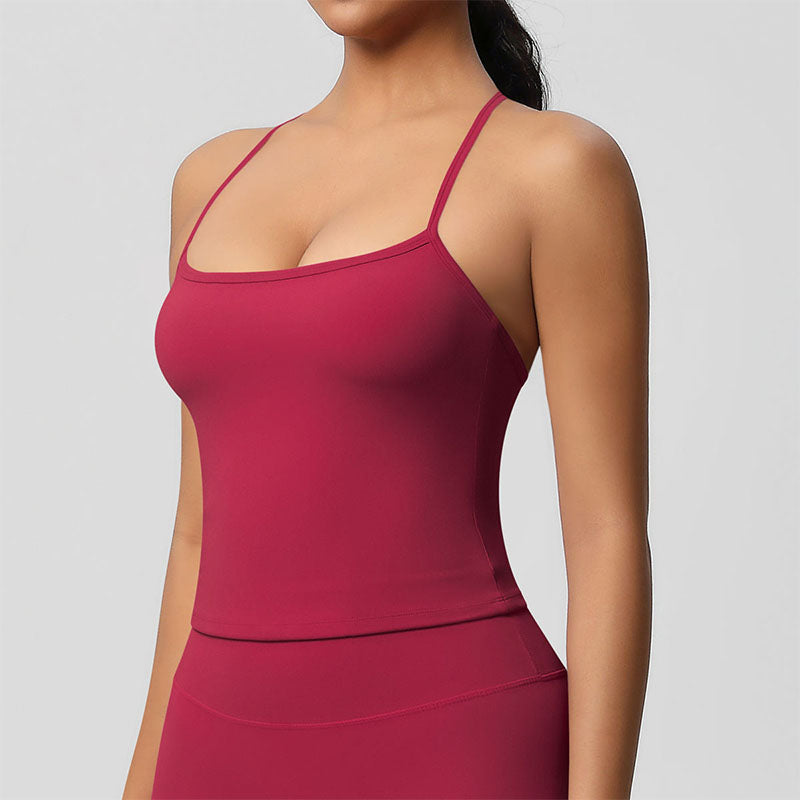 Custom Women’s Running Tank Top – 230g Seamless Strappy OEM