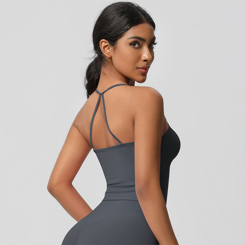 Custom Women’s Running Tank Top – 230g Seamless Strappy OEM