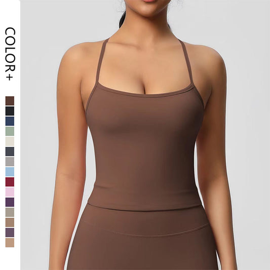 Custom Women’s Running Tank Top – 230g Seamless Strappy OEM