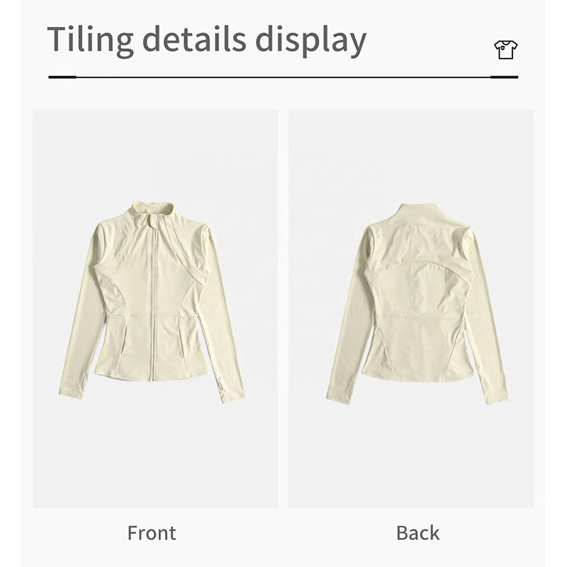 Custom Womens Winter Running Jacket with Contoured Fit and Stand Collar