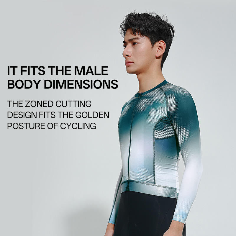 Cycling Long Sleeve Jersey Mens OEM – Custom Gradient Race Fit Top