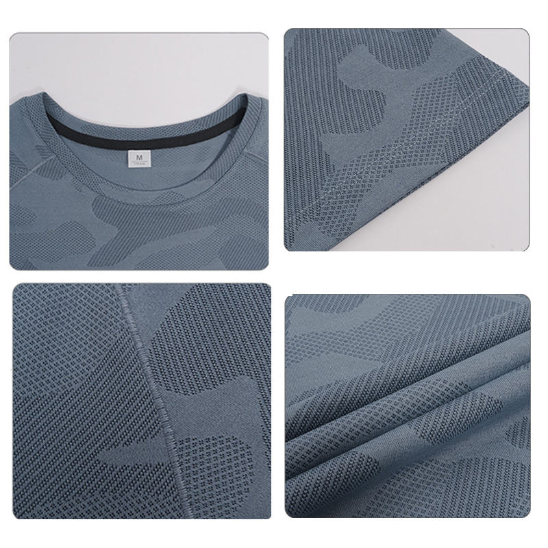 Breathable Running T Shirts – Jacquard Mesh Quick Dry Tee