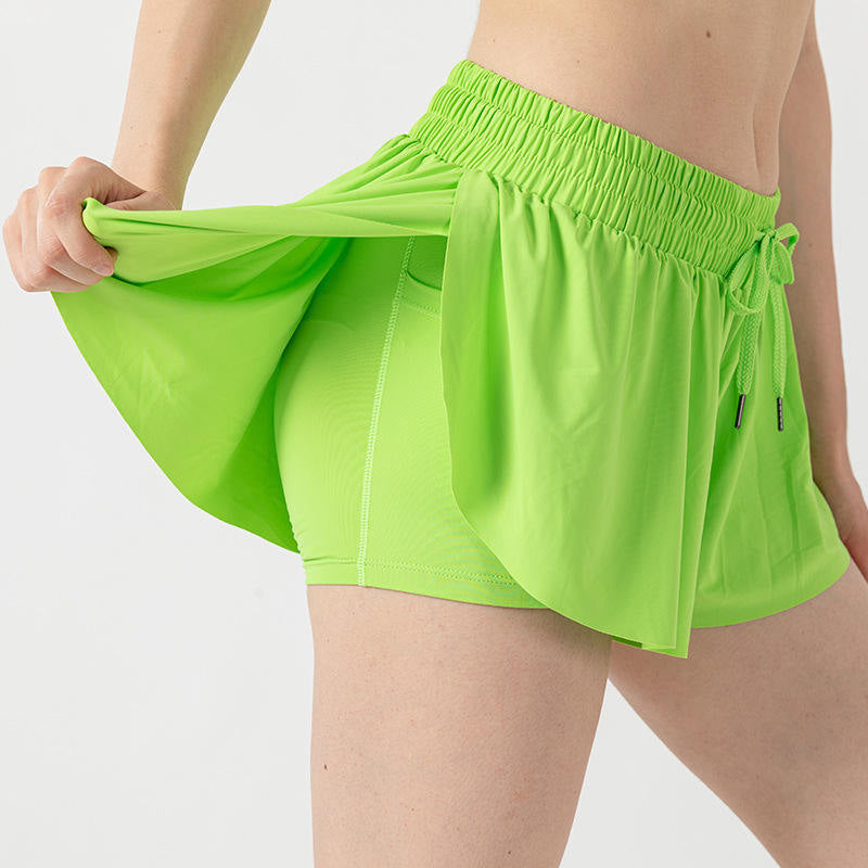 Flowy Running Shorts Women 2-in-1 with Phone Pocket | Diguan OEM