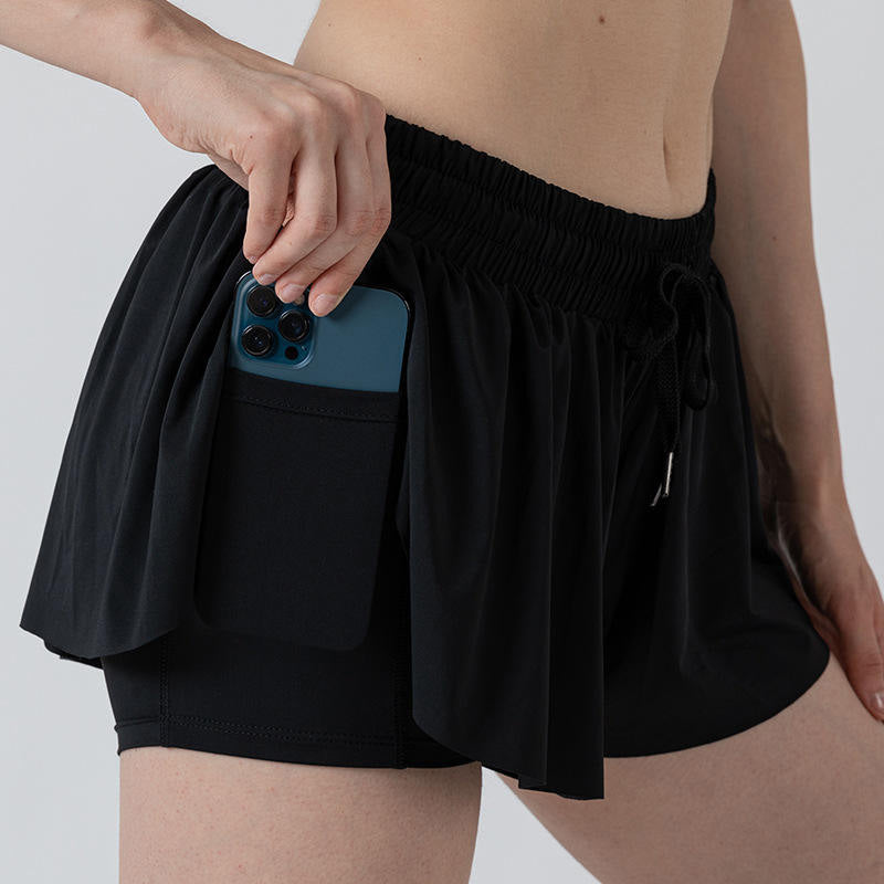 Flowy Running Shorts Women 2-in-1 with Phone Pocket | Diguan OEM