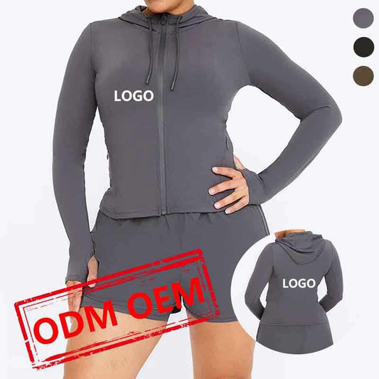 Lightweight Running Hoodie for Women – Zip Up Long Sleeve Training Wear OEM Manufacturer | Diguan
