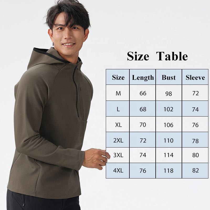 Lightweight Running Jacket for Men – Hooded Half Zip Training Layer OEM Manufacturer | Diguan