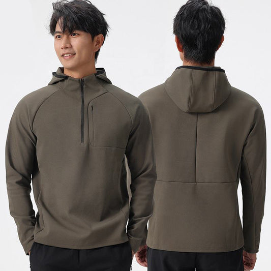 Lightweight Running Jacket for Men – Hooded Half Zip Training Layer OEM Manufacturer | Diguan