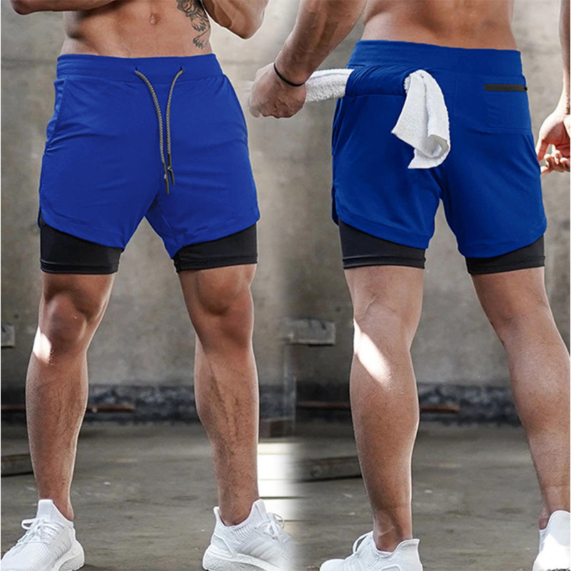 Male 2-in-1 Running Shorts with Phone Pocket | Diguan OEM