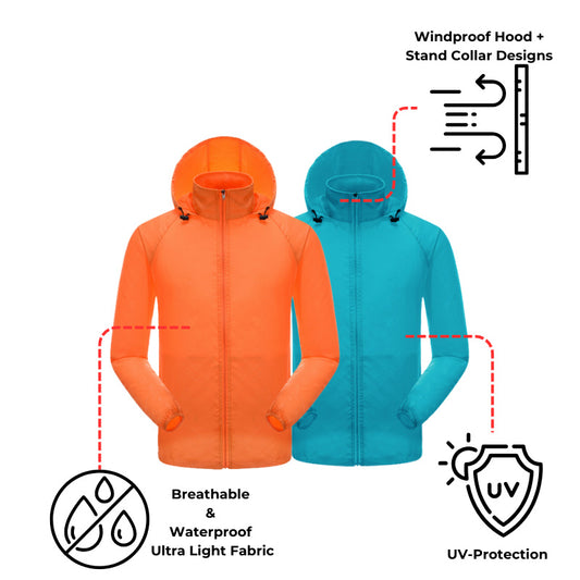 Waterproof Running Rain Jackets with Hood & UV Protection | Diguan OEM