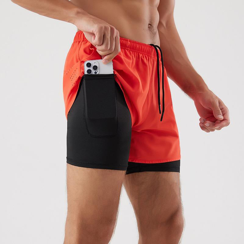 Running Shorts with Phone Pocket – 2 in 1 Mens Quick Dry OEM