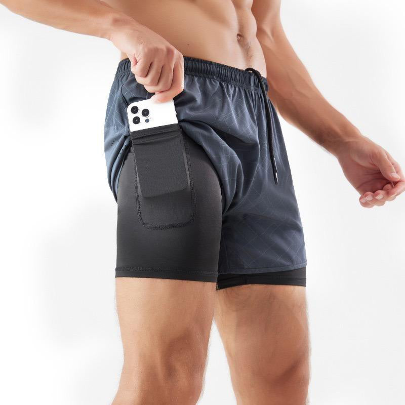 Running Shorts with Phone Pocket – 2 in 1 Mens Quick Dry OEM