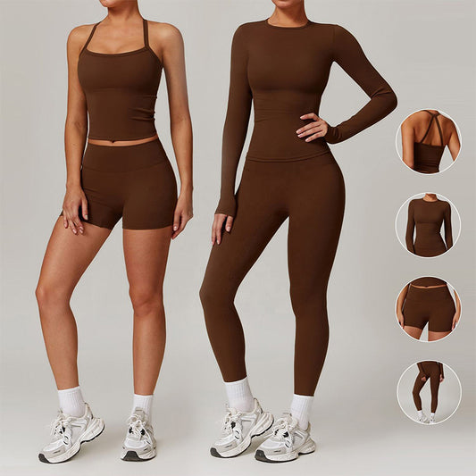 Custom Womens Compression Exercise Tights & Long Sleeve Set