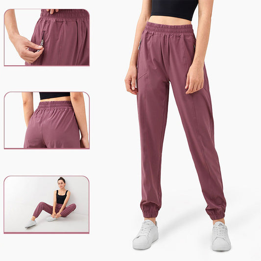 Custom Womens Running Pants with Zip Pockets