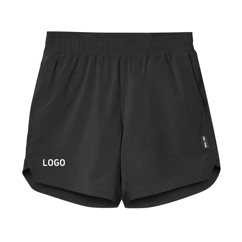 Lightweight Quick-Dry Running Shorts with Side Pockets and Front Logo