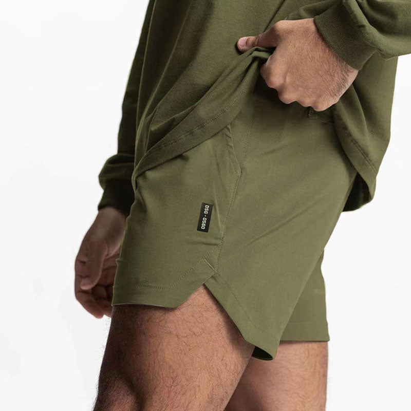 Lightweight Quick-Dry Running Shorts with Side Pockets and Front Logo