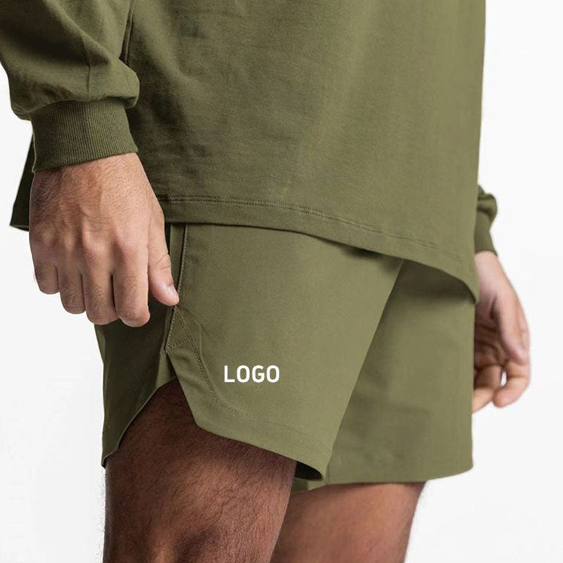 Lightweight Quick-Dry Running Shorts with Side Pockets and Front Logo