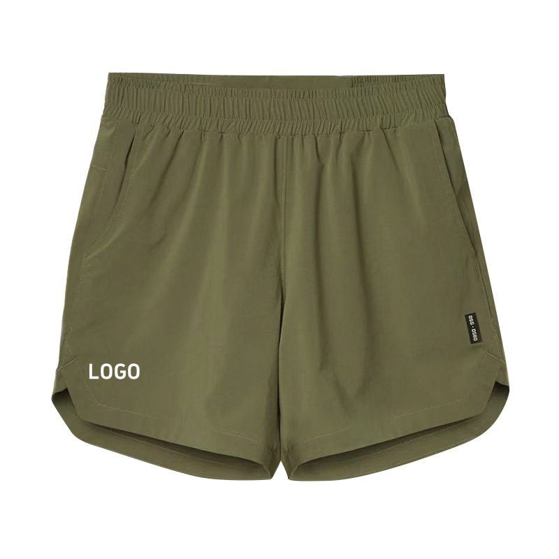Lightweight Quick-Dry Running Shorts with Side Pockets and Front Logo