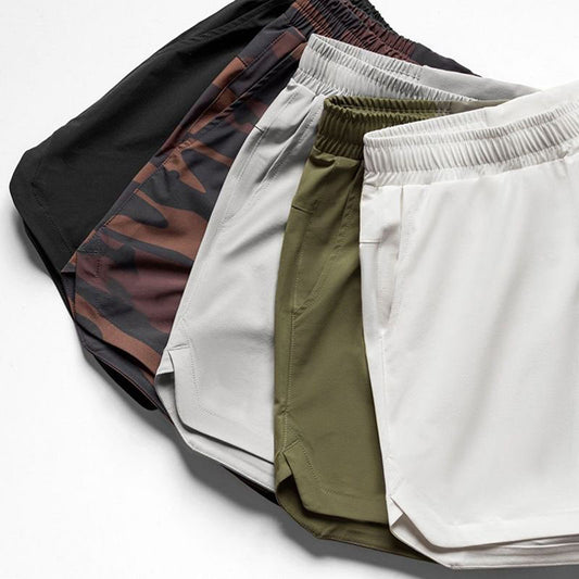 Lightweight Quick-Dry Running Shorts with Side Pockets and Front Logo