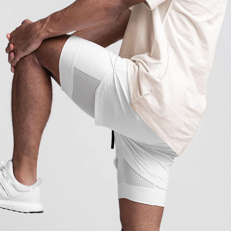 Men’s 2 in 1 Running Shorts with Phone Pocket Compression Liner