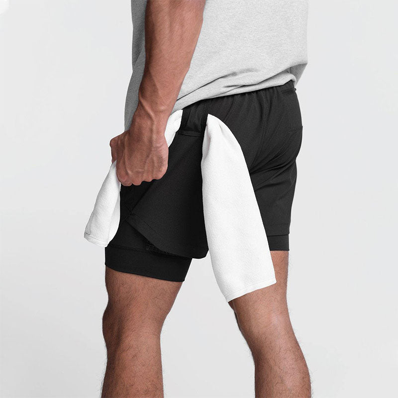 Men’s 2 in 1 Running Shorts with Phone Pocket Compression Liner