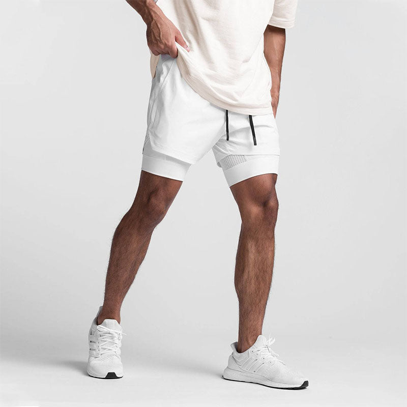 Men’s 2 in 1 Running Shorts with Phone Pocket Compression Liner