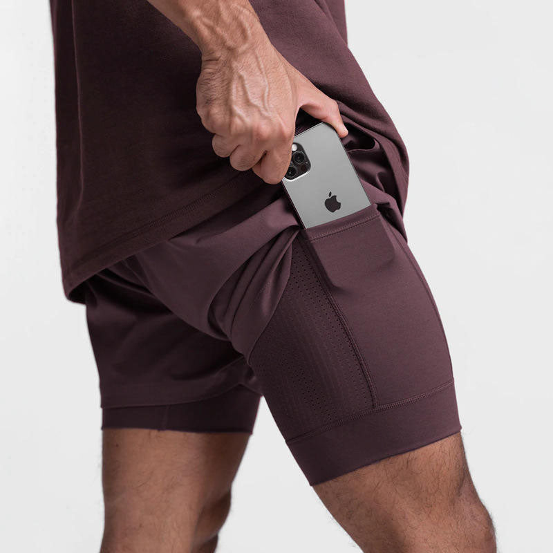 Men’s 2 in 1 Running Shorts with Phone Pocket Compression Liner