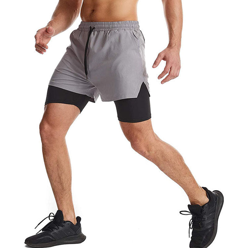 Men’s Compression Running Shorts with 2-in-1 Liner and Side Pockets