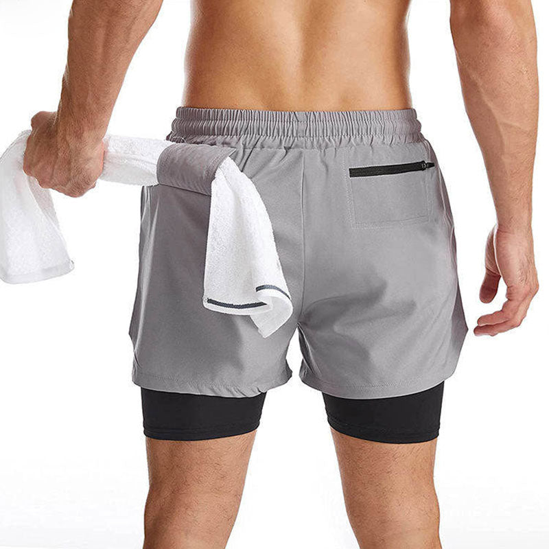 Men’s Compression Running Shorts with 2-in-1 Liner and Side Pockets