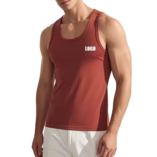 Breathable 160gsm Cotton-Spandex Men’s Running Singlet | OEM Logo Printing