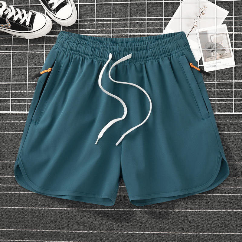 Men’s Short Running Shorts with Curved Hem and Zip Pockets
