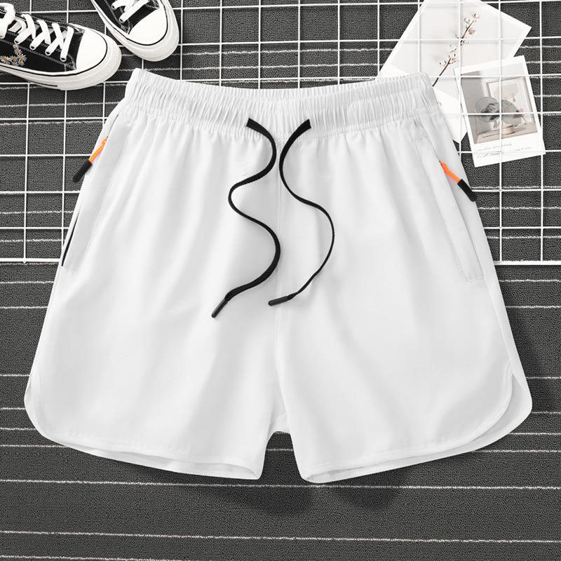 Men’s Short Running Shorts with Curved Hem and Zip Pockets
