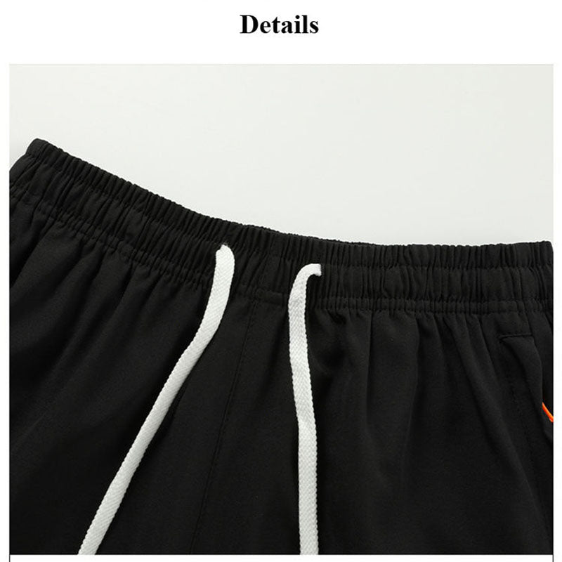 Men’s Short Running Shorts with Curved Hem and Zip Pockets
