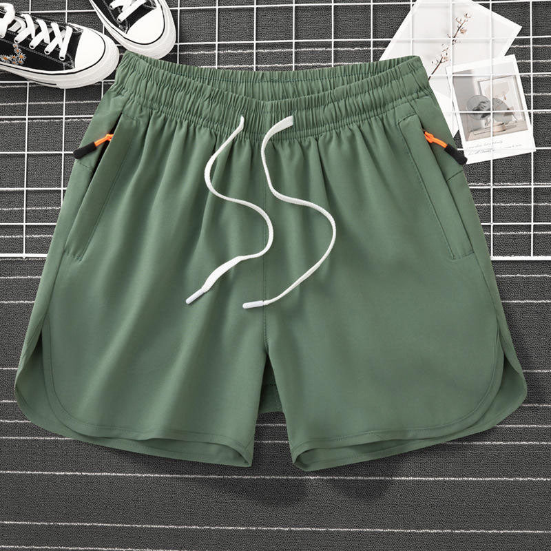 Men’s Short Running Shorts with Curved Hem and Zip Pockets