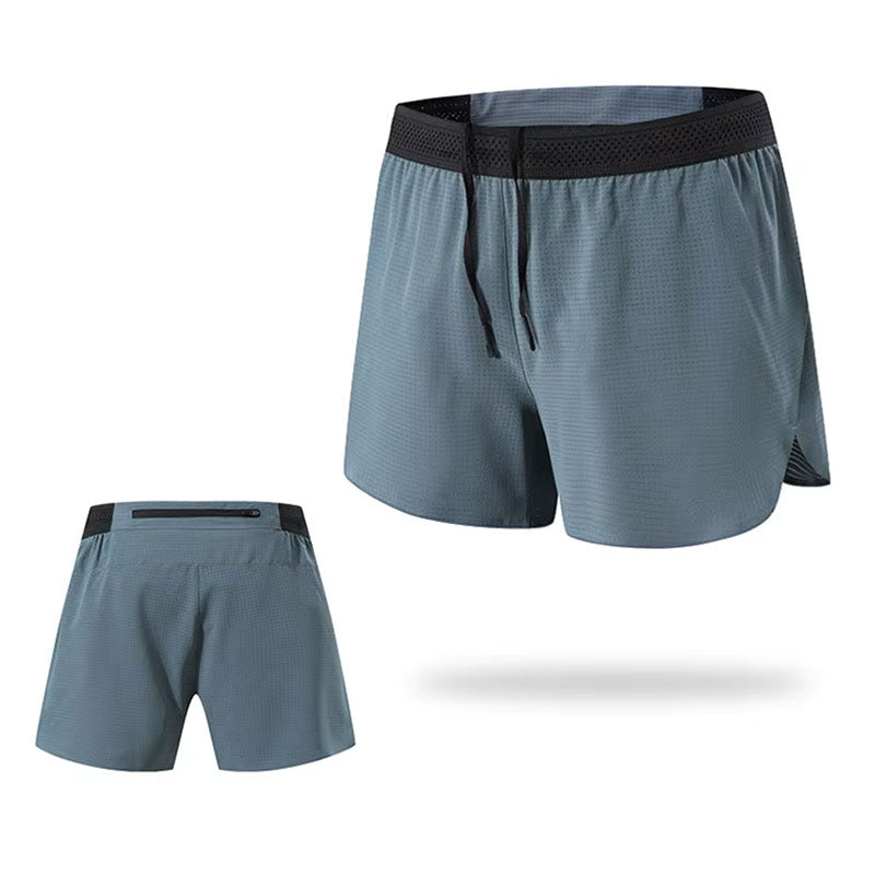 Quick-Dry Men’s Split Running Shorts with Breathable Mesh Fabric