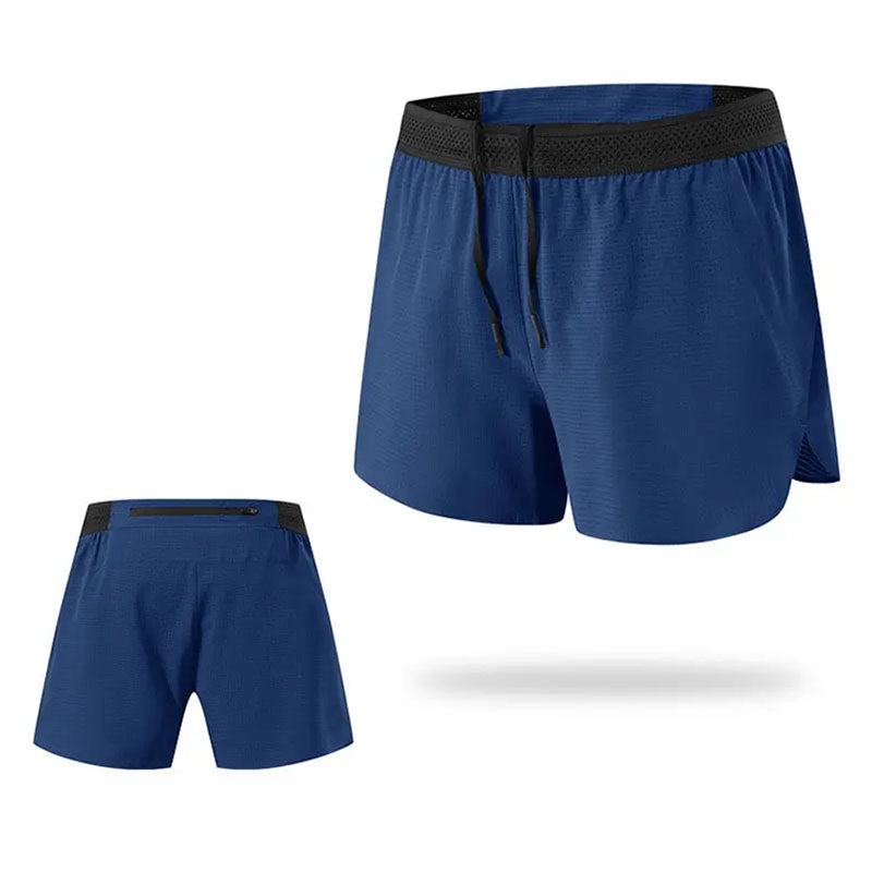 Quick-Dry Men’s Split Running Shorts with Breathable Mesh Fabric