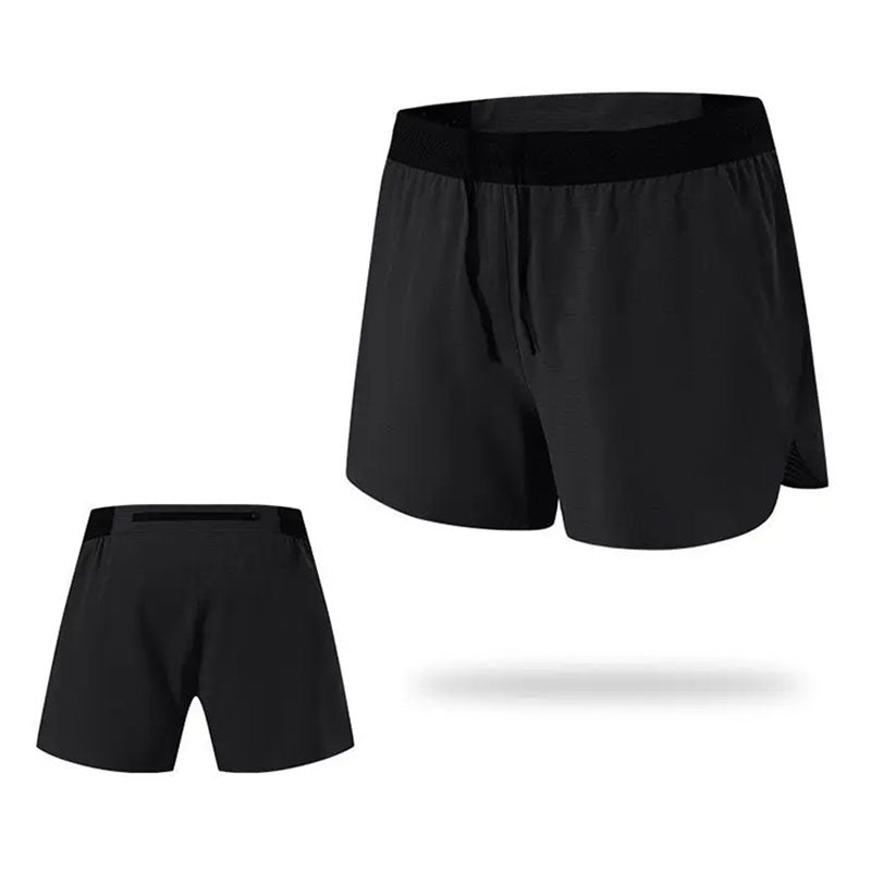 Quick-Dry Men’s Split Running Shorts with Breathable Mesh Fabric
