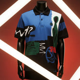 Custom Streetwear Polo Fashion Graffiti Youth Regular Shoulder Loose Polo Shirt OME ODM