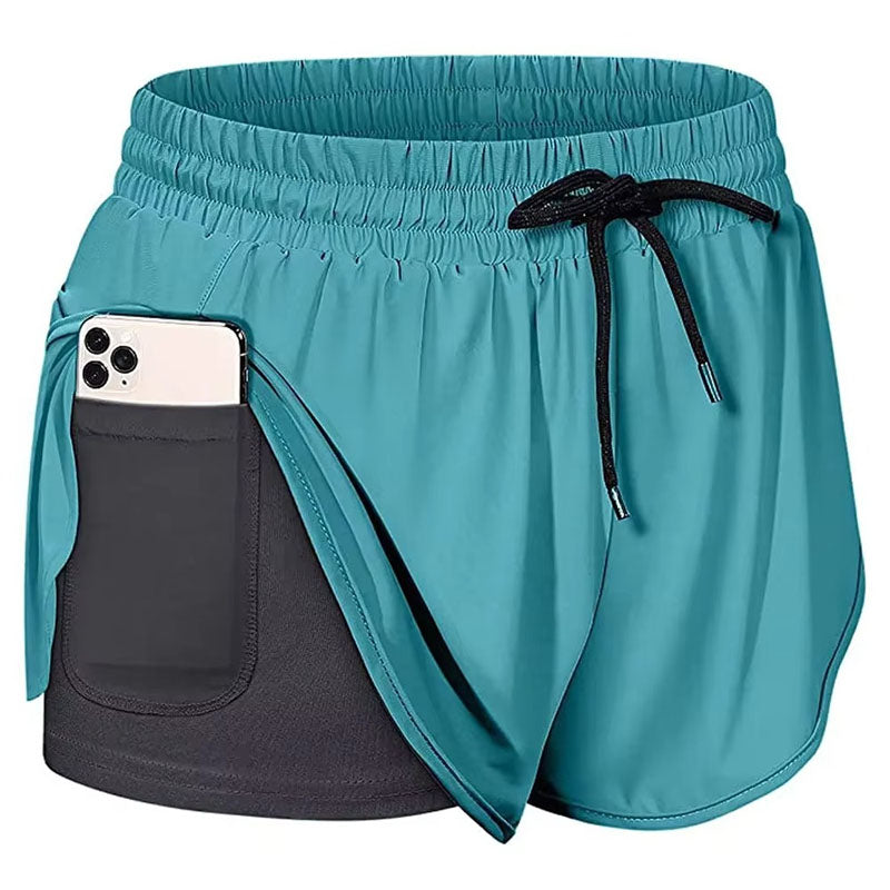 Running Shorts for Women with Inner Pocket Liner and Curved Hem