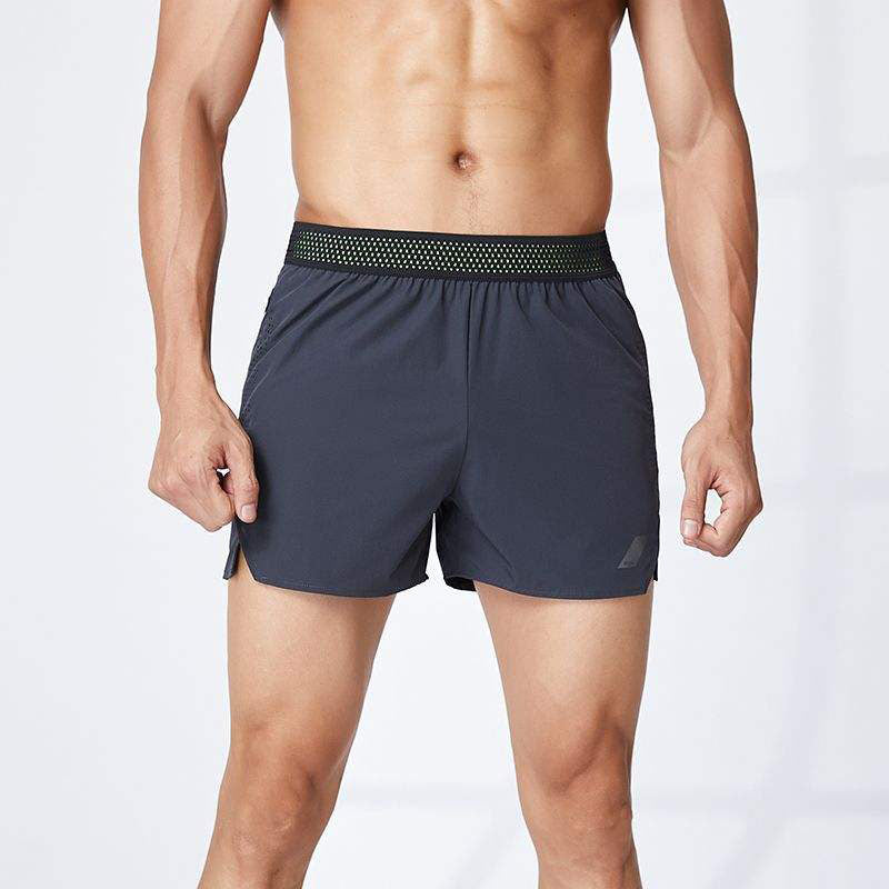 Breathable Men’s Running Shorts with Zip Side Pocket and Elastic Waist