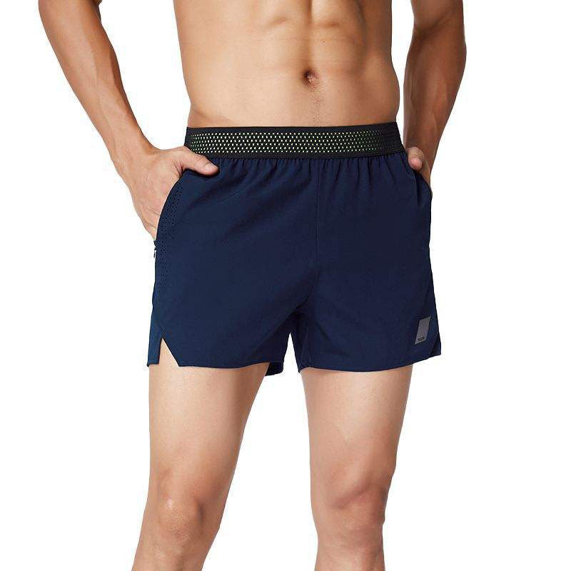 Breathable Men’s Running Shorts with Zip Side Pocket and Elastic Waist