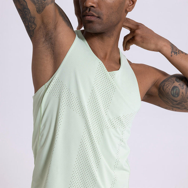 Breathable Quick-Dry Men’s Running Tank Top | OEM Supplier, Heat-Transfer Logo