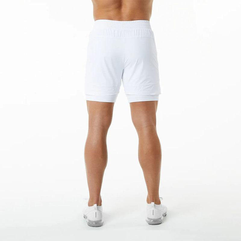 Lightweight White Running Shorts with Inner Short and Custom Logo