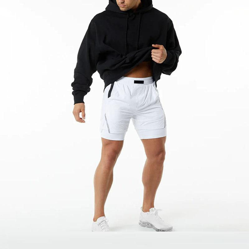 Lightweight White Running Shorts with Inner Short and Custom Logo