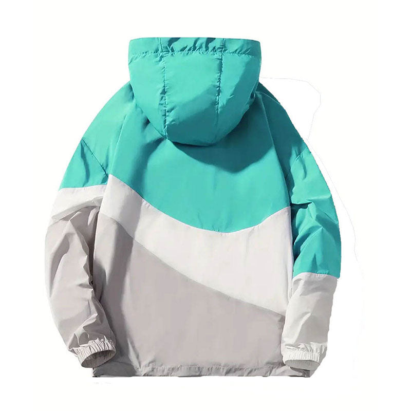 Wholesale Best Running Jacket Mens with Colorblock Hood and Warm Wadding