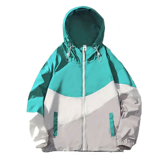 Wholesale Best Running Jacket Mens with Colorblock Hood and Warm Wadding