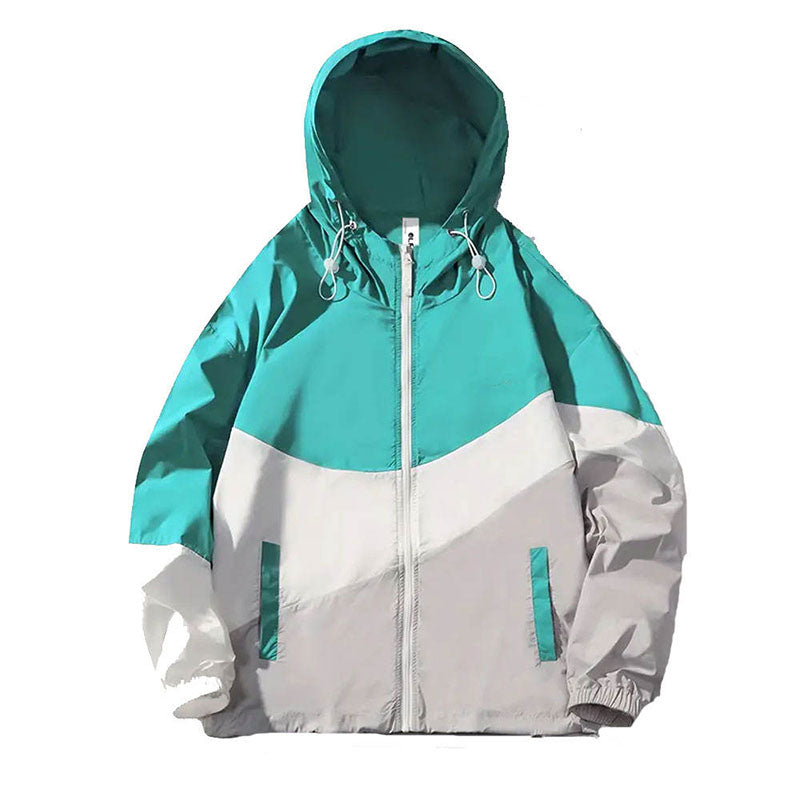 Wholesale Best Running Jacket Mens with Colorblock Hood and Warm Wadding