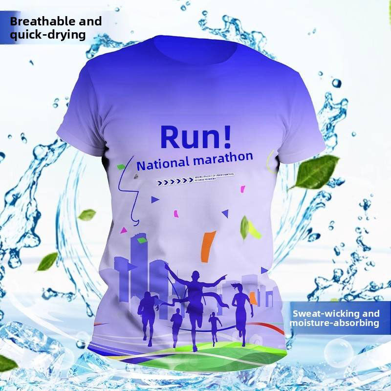 Wholesale Marathon Running T Shirt Run with Custom Full Print