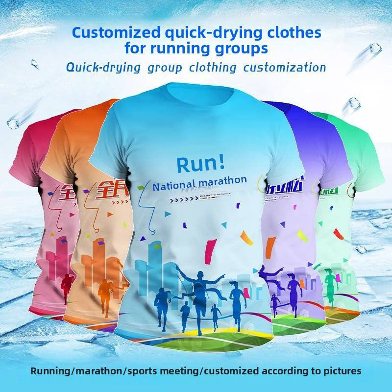 Wholesale Marathon Running T Shirt Run with Custom Full Print